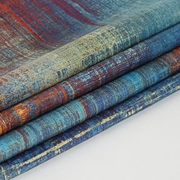 4 Abstract Art Orange Blue Soft Velvet Pillow Covers 18x18 Square Zip New Set #1 - Picture 8 of 10